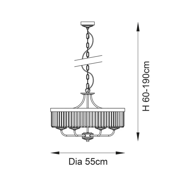 Wisząca lampa glamour L&-1102505 kryształowa mosiądz przezroczysta