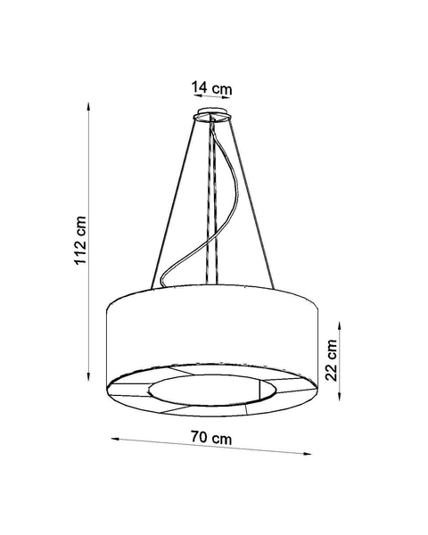 Wisząca LAMPA abażurowa SL.0752 materiałowa OPRAWA zwis okrągły czarny