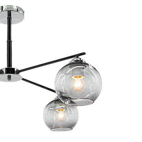 LAMPA sufitowa 1859/4 8C BL Elem loftowa OPRAWA metalowe pręty chrom czarne