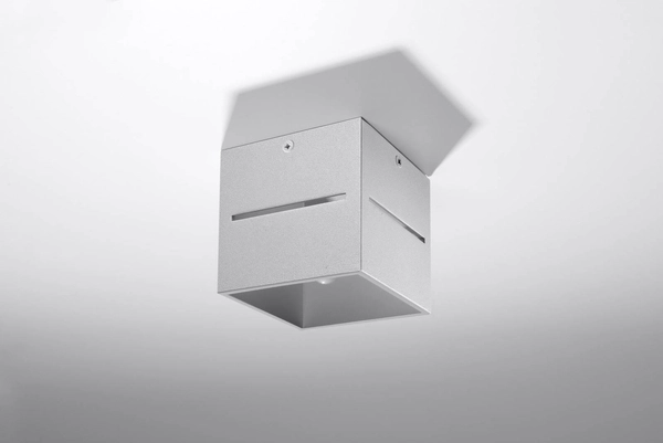 Plafon LAMPA sufitowa SL.0208 kwadratowa OPRAWA metalowa kostka cube szara