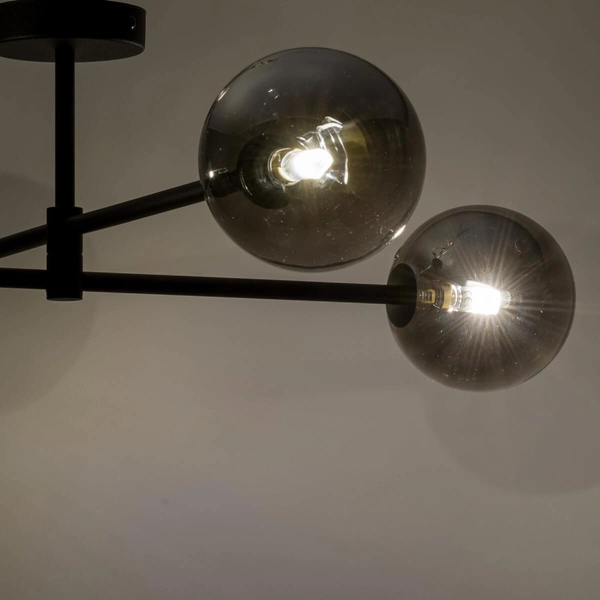Przysufitowa lampa molekułowa Sarius 6235 TK Lighting szkło metal czarny grafit