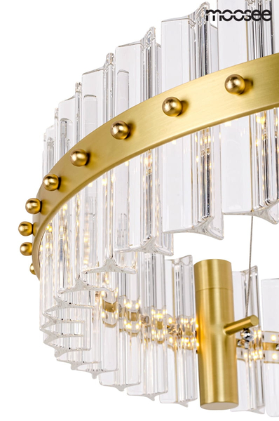 Wisząca lampa Saturnus MSE010100167 z kryształami złota