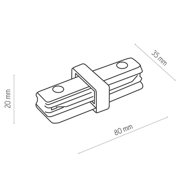 Złącze szynoprzewodowe 1-fazowe proste Tracer 4068 TK Lighting metalowe czarne