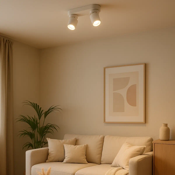 Natynkowa lampa do salonu Pointa LP-6398/3WS WH na belce biały