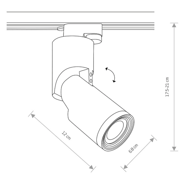 Regulowana lampa do szynoprzewodów Profile Mike 7662 Nowodvorski tuba biała