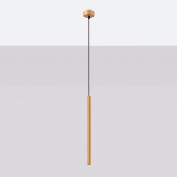 Lampa wisząca Arche SL.1339 Sollux rurka tubka do kuchni złota