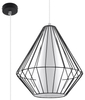 Industrialna LAMPA wisząca SL.0298 druciana OPRAWA zwis drut metalowy klatka skeleton czarny