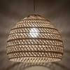 Wisząca lampa Boho 11152 cage japandi klatka metalowa drewniana biała