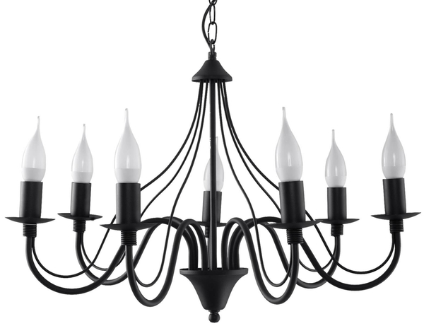 Żyrandol LAMPA wisząca SL.0219 świecznikowa OPRAWA zwis na łańcuchu maria teresa czarny