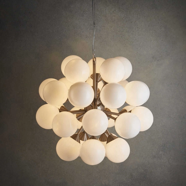 Molekułowa lampa wisząca Oscar 77587 Endon wielopunktowa biała nikiel