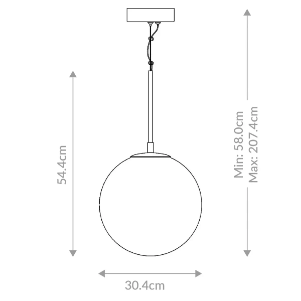 Kulista lampa wisząca Kepler QN-KEPLER-1P-M-BG LED 15W 3000K złoty biały