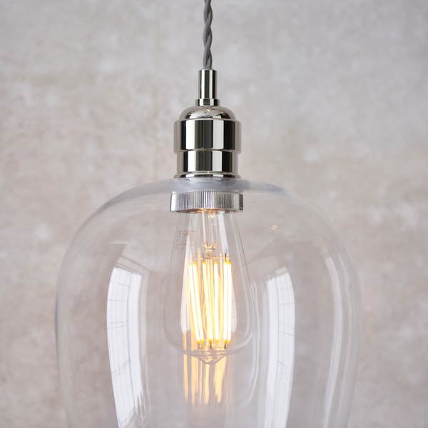 Wisząca lampa nad wyspę kuchenną L&-1100657 Light& szklana nikiel