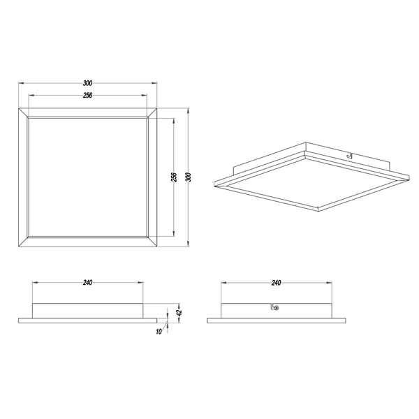 Plafon kwadratowy do kuchni Phoenix 674013007 Trio LED 15W 3000K nikiel