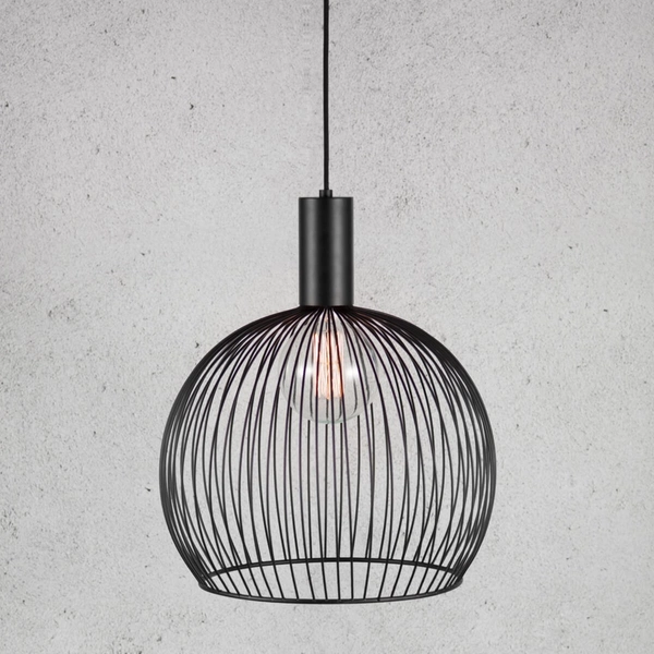 Lampa wisząca druciana kula Aver 84253003 industrialna czarny