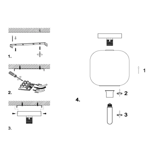 Szklana lampa sufitowa Joanes do kuchni czarna przydymiona