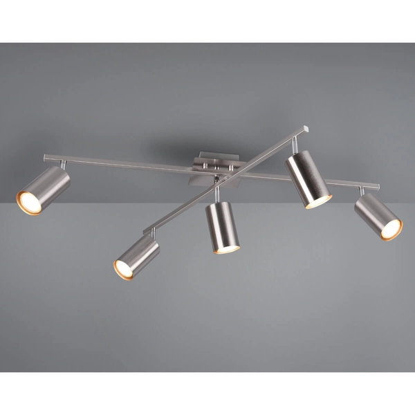 Sufitowa lampa VANTOS DL507612400 Trio regulowane tubki do jadalni srebrna