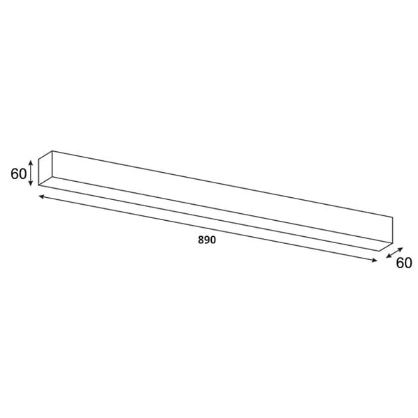 Lampa przysufitowa podłużna Lupinus 3115002103-1 Elkim LED 12W 3000K liniowa