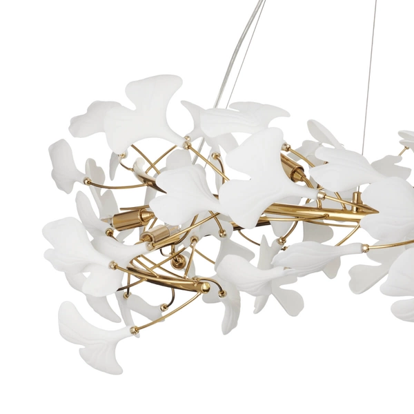 Ceramiczna lampa zwisowa Botanika XY080P-100 Step ozdobna liście złota biała