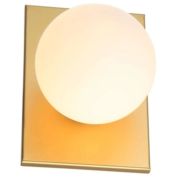 Kinkiet LAMPA ścienna MEDIAMO MBM-4597/1 GD Italux metalowa OPRAWA szklana kula ball złota biała