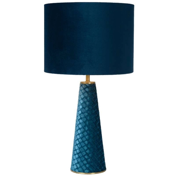 Stołowa LAMPKA stojąca VELVET 10501/81/37 Lucide abażurowa LAMPA nocna niebieska
