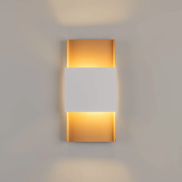 Ścienny kinkiet Durlin SL.1353 Sollux dół-góra do salonu złoty biały