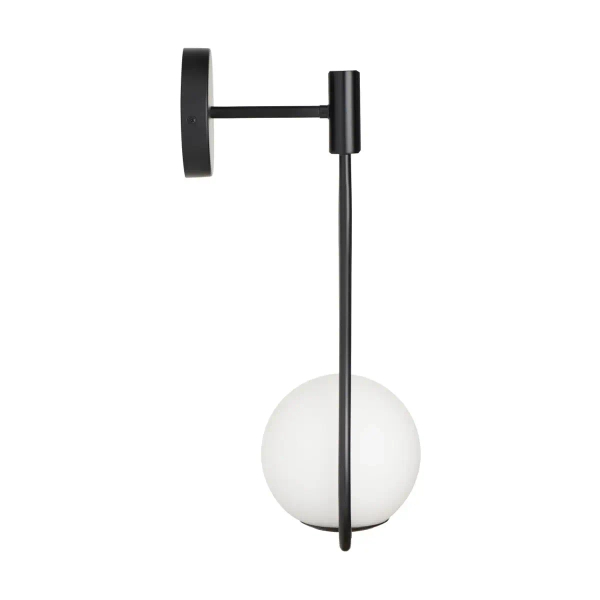 Kinkiet ścienny art deco DROP ST-F079 biały czarny szklany metalowy G9 klosz do sypialni