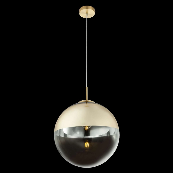LAMPA wisząca VARUS 15858 Globo szklana OPRAWA zwis kula ball złota przezroczysta