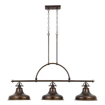 3-płomienny żyrandol QZ-EMERY3P-PN na łańcuchach brąz