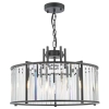 Kryształowa wisząca lampa Kiran KIR0522 regulowana na łańcuchu czarna