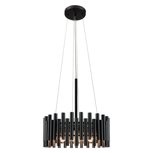 Okrągła lampa wisząca NARNI 6235/4 BL Elem nad stół czarny