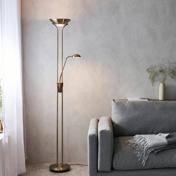 Lampa podłogowa do czytania Rome ROME-AN regulowana mosiądz biały