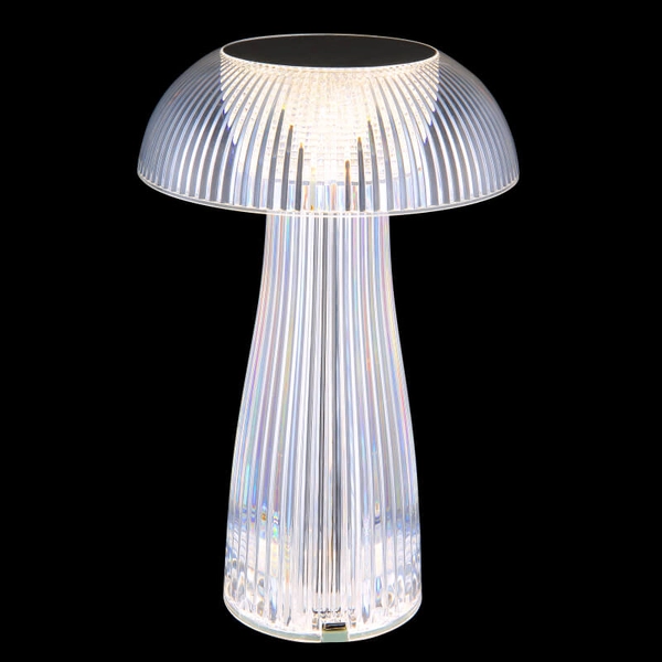 Stołowa lampa grzybek Gixi 28072 LED 1,5W CCT do salonu przezroczysty