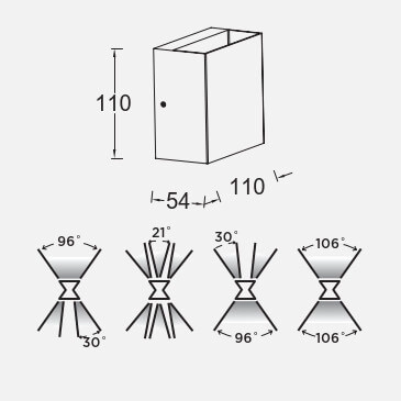 Natynkowa lampa dół-góra GEMINI 5104003032 Lutec LED 10W 3000K IP54 biała