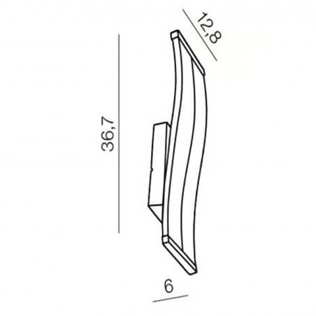Ścienna lampa sypialniana Bertone AZ1291 Azzardo LED 9W 2900K fala srebrna