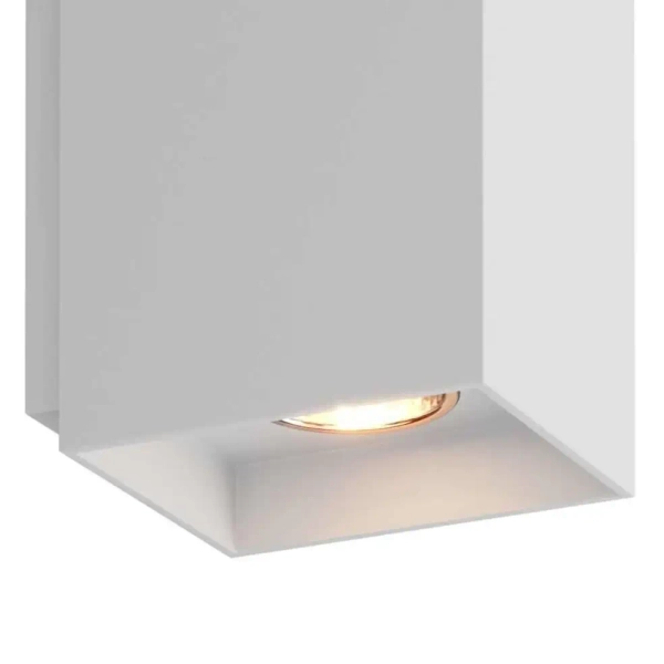 Kinkiet ścienny metalowy Sandy 92697-N Zumaline kostka do salonu biała