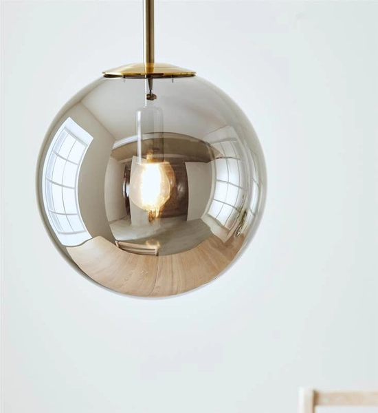 Wisząca lampa loftowa Dione 108268 ball nad stół przydymiona złota