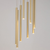 Lampa wisząca salonowa Sopel 33630 Sigma okrągła tuby metalowa złota