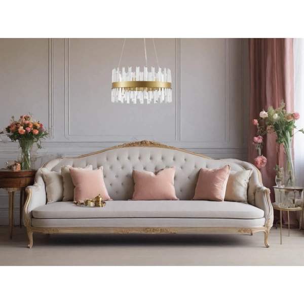 Jadalniany żyrandol CHOLULA LE42908 nad stół kryształowy złoty