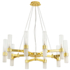 Salonowa lampa wisząca Candela DN1505-10 gold Step mleczne tuby złote