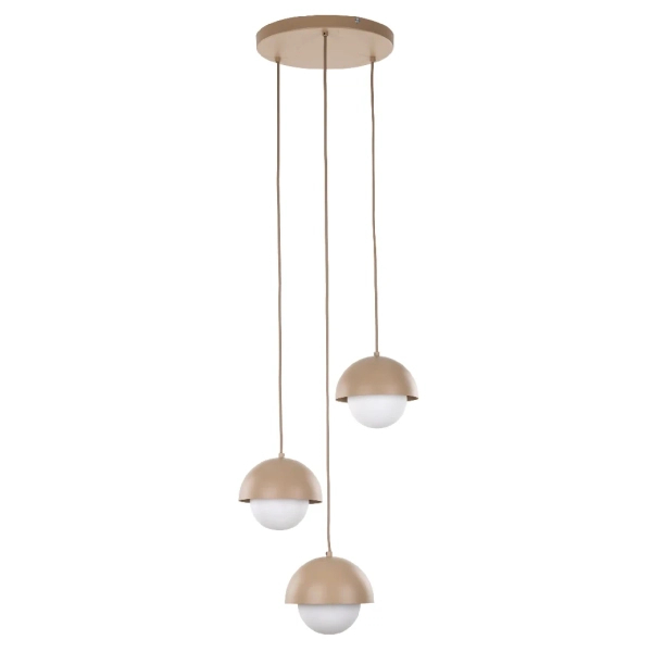 Minimalistyczna zwisająca lampa Bono Sabia 10720 mleczne kule beżowy