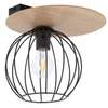 Industrialna lampa sufitowa Cyber 32354 druciana czarna drewno