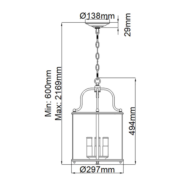Lampa jadalniana wisząca Gentry HK-GENTRY-P-M-PW Hinkley pewter