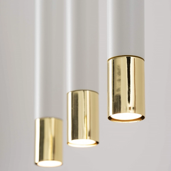 Sypialniana lampa wisząca Sopel Grand 33392 biała złota nad łóżko