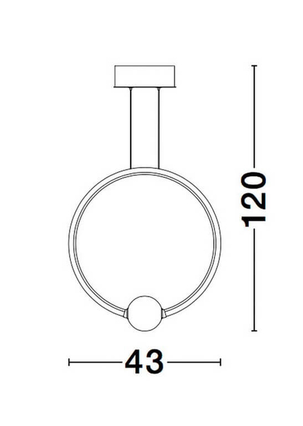 Lampa wisząca ring Fria LE41394 Luces Exclusivas kula LED 256W 3000K czarna