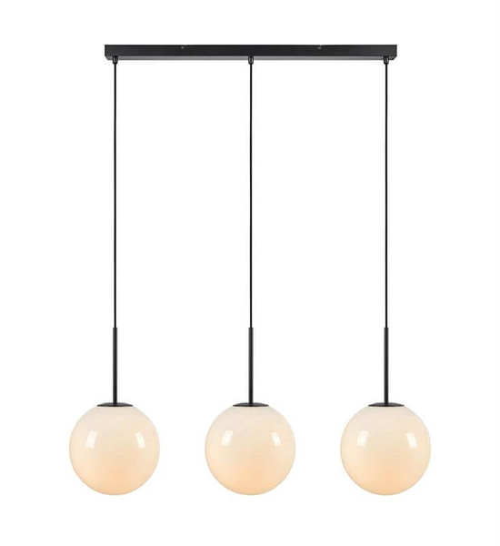 Szklana lampa wisząca Dione do przedpokoju biała czarna