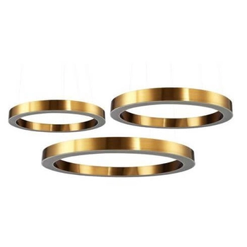 Podwieszana lampa Circle ST-8848-60+80+100 brass Step LED 336W 3000K ringi mosiądz