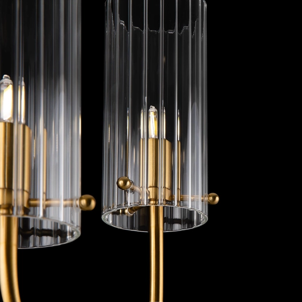 Podwójny kinkiet Arco MOD223WL-02BS pomarszczone szkło mosiądz