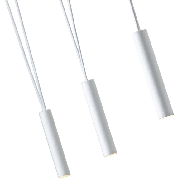 Designerska LAMPA wisząca Viva V Bianco Orlicki Design loftowa OPRAWA metalowy zwis kaskada biała