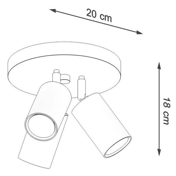 Regulowana lampa sufitowa SL.1016 czarne reflektorki do holu