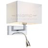 Kinkiet LAMPA ścienna SAVOY 106307 Markslojd abażurowa OPRAWA do czytania LED 3W na peszlu chrom biała